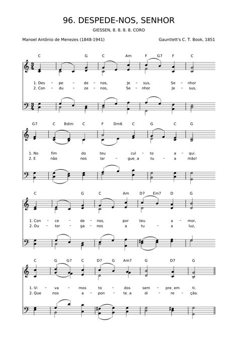 Despede Nos Senhor Sheet Music For Piano Solo Easy Musescore