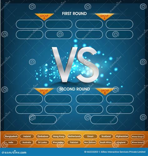 Cricket Match Schedule With Participant Countries. Editorial Stock ...