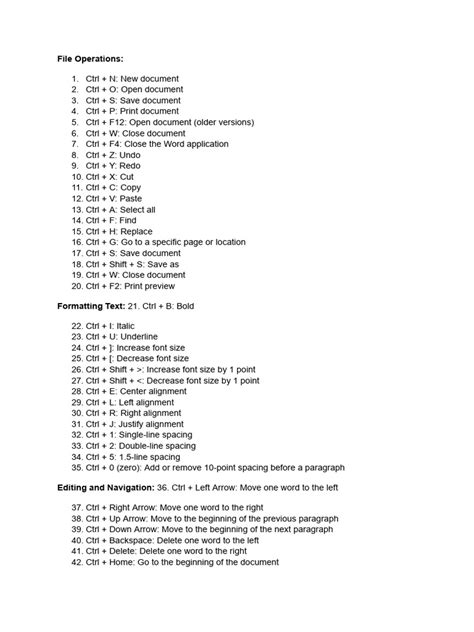 MS Word Shortcuts (1) | PDF