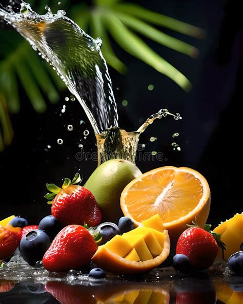 colourful fruit splash stock image image  breakfast