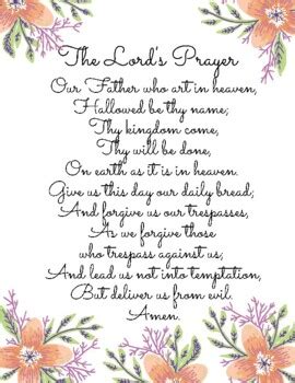 The Lord's Prayer(Catholic Version)/Our Father/Prayer Posters/Religion