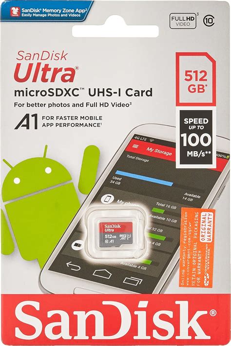 Cartão Micro SD Sandisk Ultra 512GB 100M s Sem Adaptador Amazon br