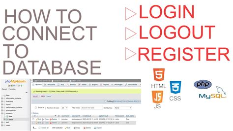 Php Project 36 Login Logout System With Php Mysql How To Connect To