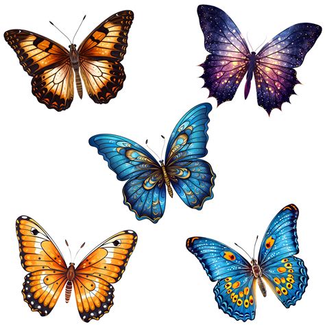 Butterfly Clip Art Colorful Butterflies Clipart Scrapbook Cards