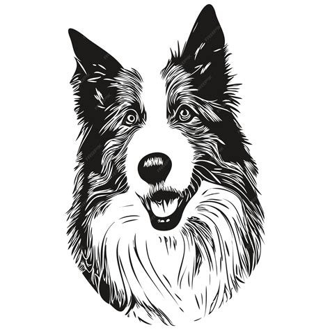 Premium Vector | Border collies dog line art hand drawing vector logo