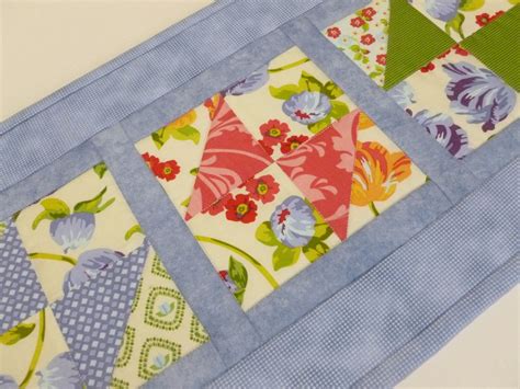 Spring Quilted Table Runner Floral Quilted Table Topper Etsy Spring