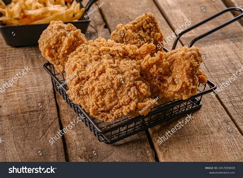 Fried Chicken Broasted Potato Stock Photo Shutterstock