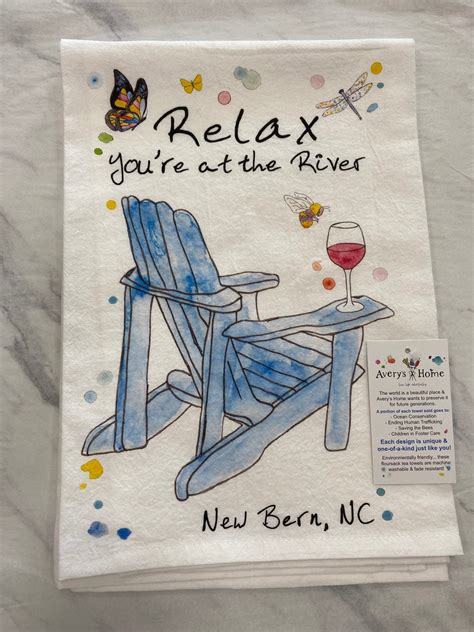 Relax At The River Tea Towel Nautical Wheelers Oriental And New Bern