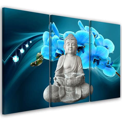 Leinwandbild Teilig Buddha Zen Orchidee T Rkis Wall Art De