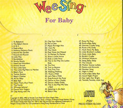 Wee Sing For Baby Paperback W Cd Books By The Bushel