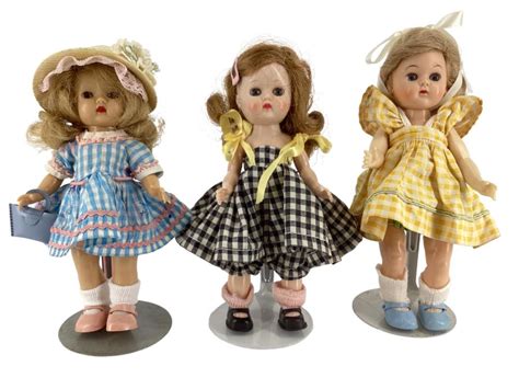Lot Lot Of 3 8 Hard Plastic Vogue Ginny Dolls Including Blonde Walker In Untagged Yellow