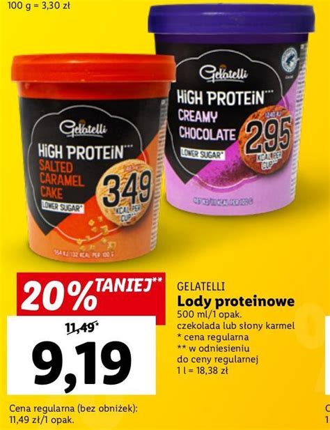 Promocja Lody Creamy Chocolate Flavour Gelatelli High Protein W Lidl