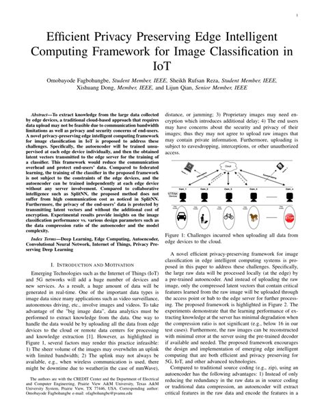 Pdf Efficient Privacy Preserving Edge Intelligent Computing Framework