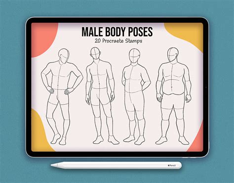 Procreate Male Body Poses Stamps Images Behance