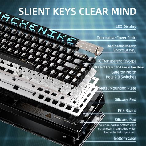Machenike KT68 Pro 65% RGB Wireless Compact Mechanical Gaming Keyboard ...
