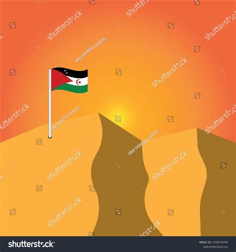 Illustration Sahara Desert Flag Stock Vector (Royalty Free) 2169176745