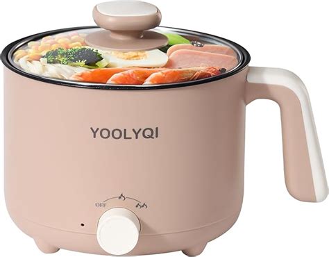Amazon Yoolyqi Hot Pot Electric L Mini Ramen Cooker With Temp Settings Portable