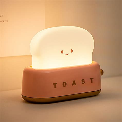 Toorise Cute Toast Night Light With USB Charging Bread LED Night Lamp