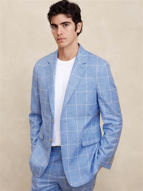 Tailored Fit Windowpane Suit Jacket Banana Republic Factory