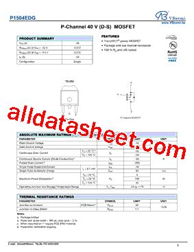 P1504EDG Datasheet PDF VBsemi Electronics Co Ltd