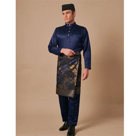 Sipo Eid Baju Melayu Moden In Navy Blue Buy Baju Melayu