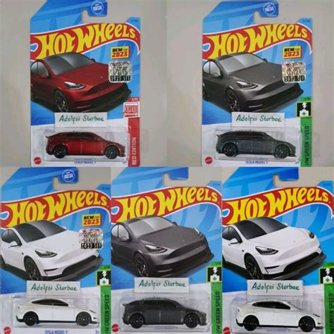 Jual Hotwheels Hot Wheels Tesla Model Y Hw Green Speed Mobil Listrik Akta Factory Sealed Red
