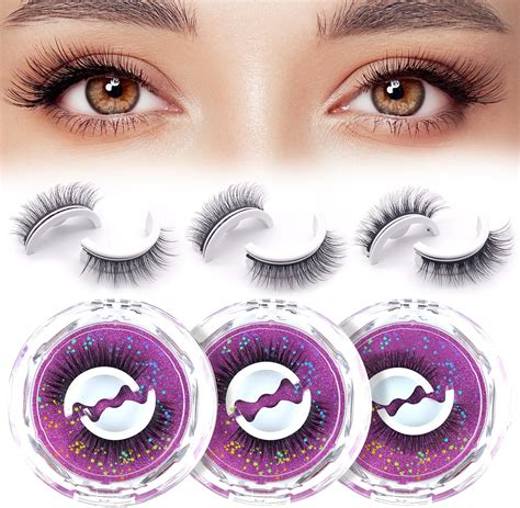 Amazon Self Adhesive Eyelashes No Glue Reusable False Eyelashes