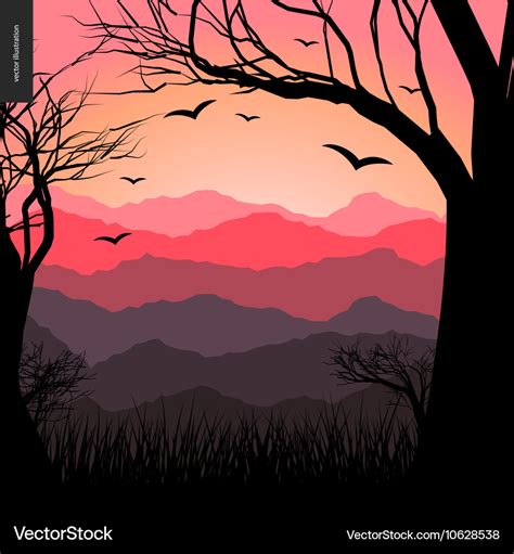 Layered landscape poster Royalty Free Vector Image