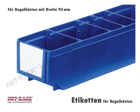 Etiketten für Regalkästen online kaufen im Net Rack Shop