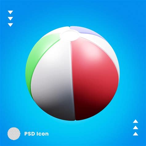 Ilustração de bola de praia de verão 3d PSD Premium