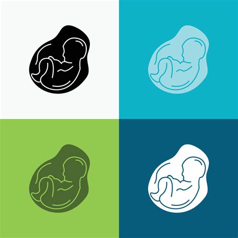 Baby Pregnancy Pregnant Obstetrics Fetus Icon Over Various