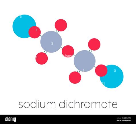 Sodium dichromate, chemical structure. Stylized skeletal formula ...