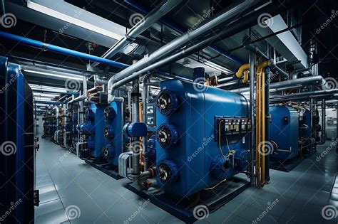 HVAC System Chiller Boiler and Piping Installation. Ai Stock Photo ...