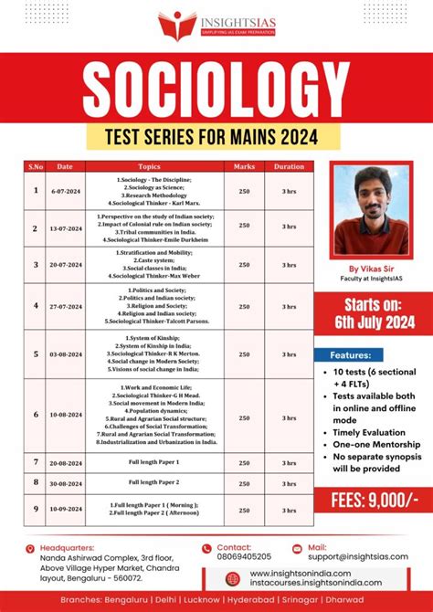 Sociology Test Series For Mains 2024 Insights Ias