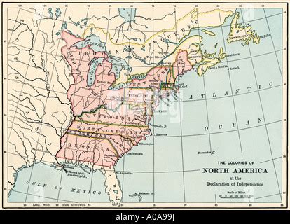 Colonies of North America in 1776, at the United States Declaration of ...