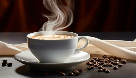 Coffee Cup On Table Steam Rises From Hot Frothy Drink Generated By AI