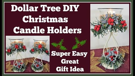 Dollar Tree Diy 🎄 Christmas Candle Holders 🎄 Great T Idea Youtube