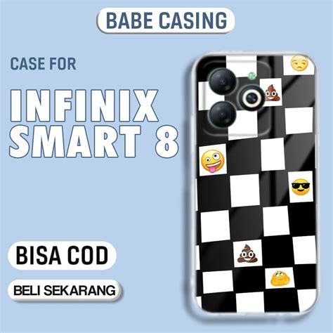 Jual Casing Hp Infinix Smart 8 Terbaru Motif Kotak Keren Bahan Softcase