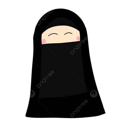 Dibujos Animados Muslimah Con Niqab Linda Ilustración Png Niqab