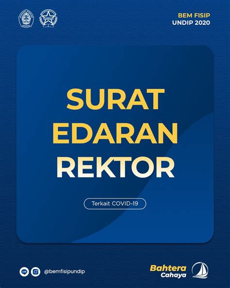 BEM FISIP UNDIP On Twitter SURAT EDARAN REKTOR TERKAIT COVID 19