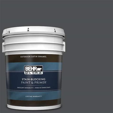 Behr Ultra Gal Ppu Satin Black Satin Enamel Exterior Paint