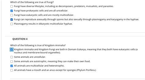 Solved Which of the following are true of Fungi? Fungi have | Chegg.com 
