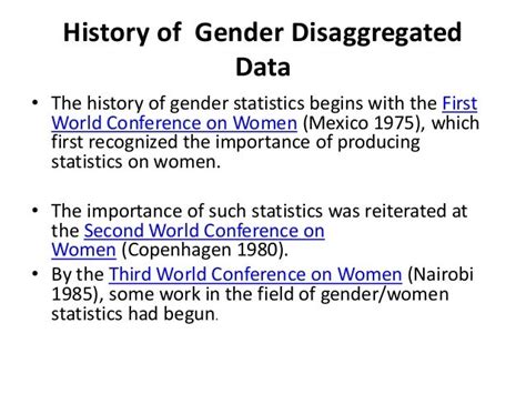 Gender Indicators And Sex Disaggregated Data