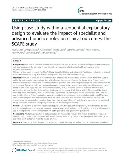 PDF Using Case Study Within A Sequential Explanatory Design To