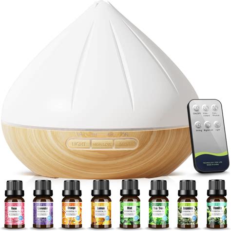 ASAKUKI Diffuseur d huiles essentielles 5 en 1 de qualité supérieure