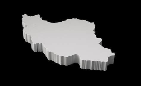 Mapa 3d Do Irã Geografia Cartografia E Topologia Ilustração 3d Da