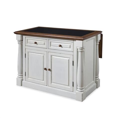 Home Styles Monarch Antiqued White Kitchen Island