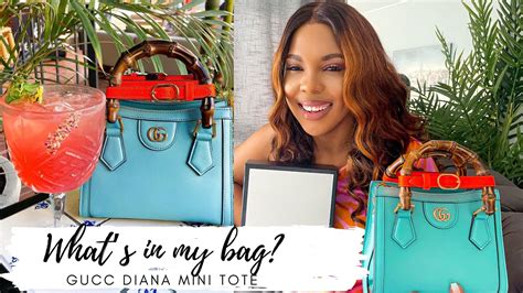 Whats In My Bag Gucci Diana Mini Tote Bag Youtube