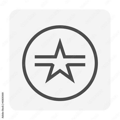 Military star. That simple icon, symbol or logo design in round circle ...