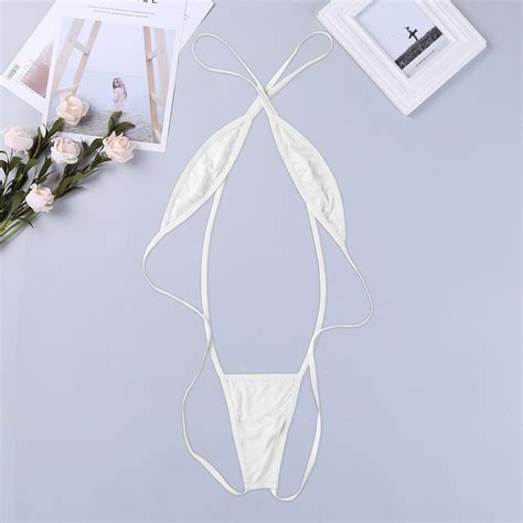 Women Sling Shot Micro Bikini Thong One Piece Bodysuit Teddy Lingerie